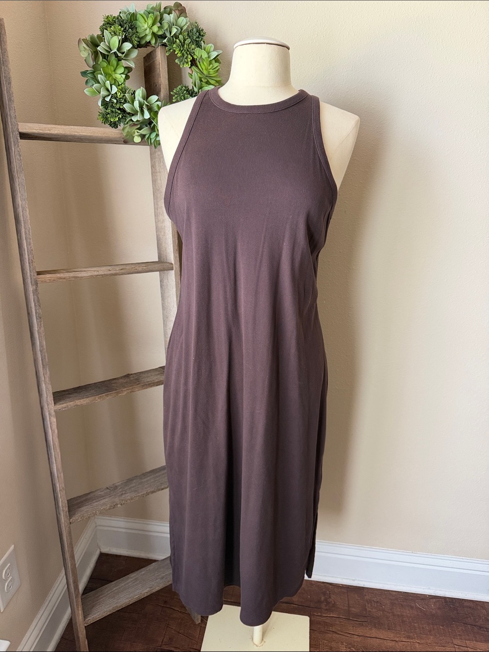 A new day ribbed tank midi dress